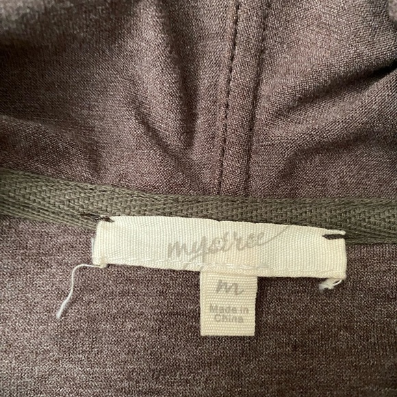 Mystree Open Front Boucle Boho Sweater Cardigan hoodie Crochet detail Women’s M - Picture 9 of 14